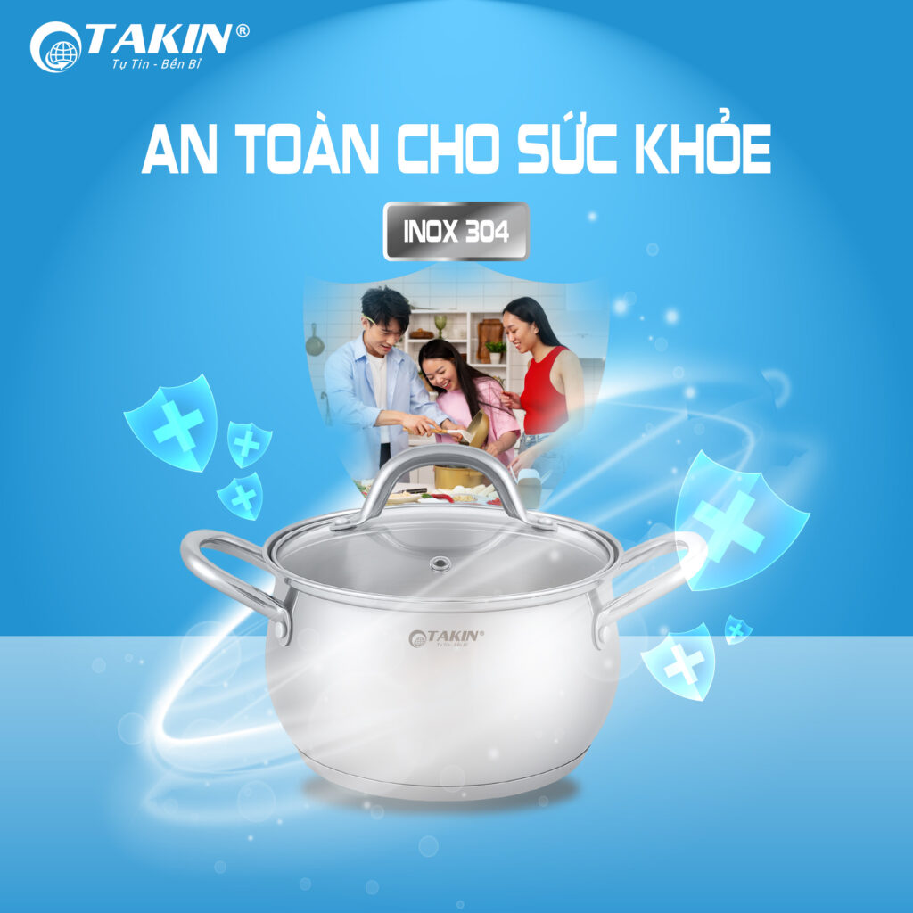 Nồi Inox 5 Đáy Cao Cấp TaKin TK-0318 an toàn cho sức khỏe