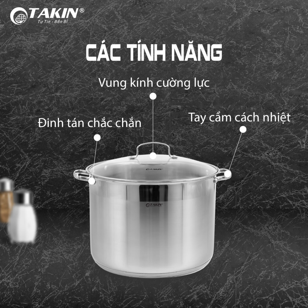 Nồi Luộc Gà Inox 5 Đáy Takin TK-30NC đa dạng tính năng