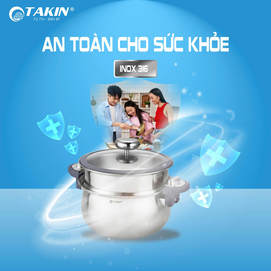 Nồi áp suất đa năng cao cấp Takin TK-0126 an toàn cho sức khỏe